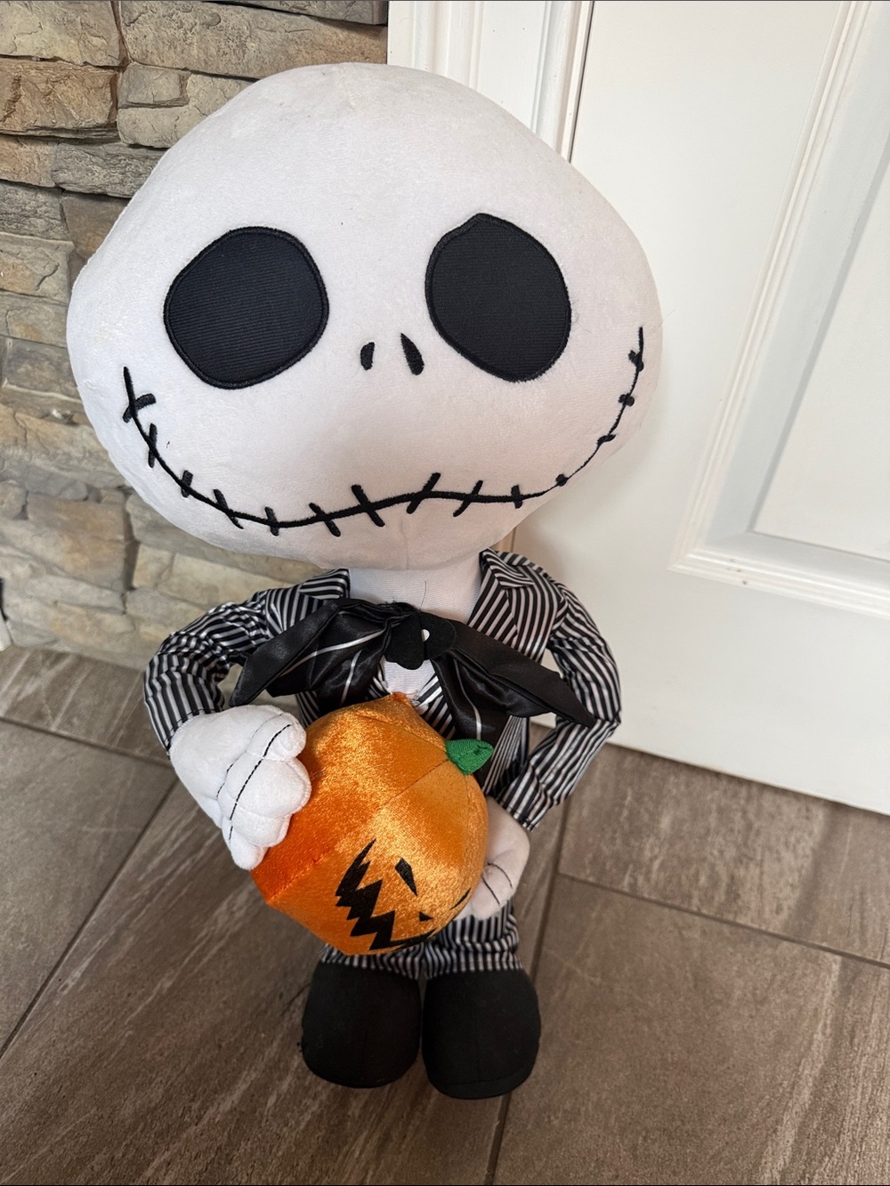Children's Jack Skellington Plush Costume Doll - White & Black